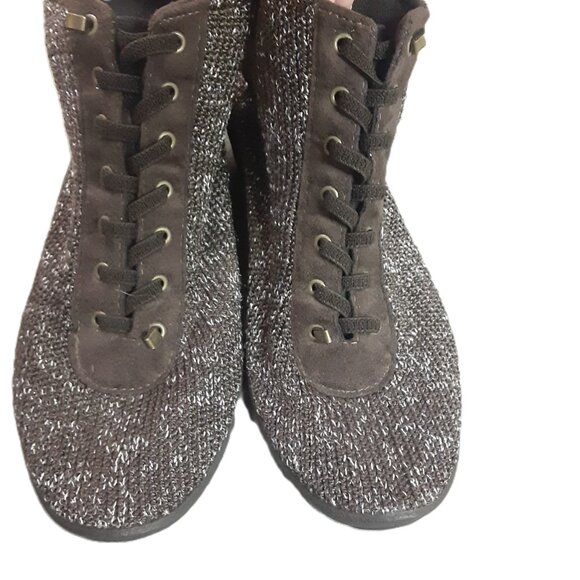 Arcopedico Womens size 38-Size 7.5 Lace Dark Brown/White Comfort Slip On Healthy - Picture 2 of 13